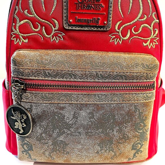 Loungefly Game of Thrones House Lannister Mini Backpack Red Gold main image 6